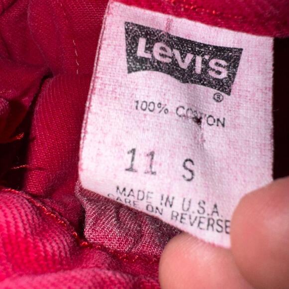 Vintage y2k levis strauss denim over dyed red 90s jeans - Picture 5 of 5